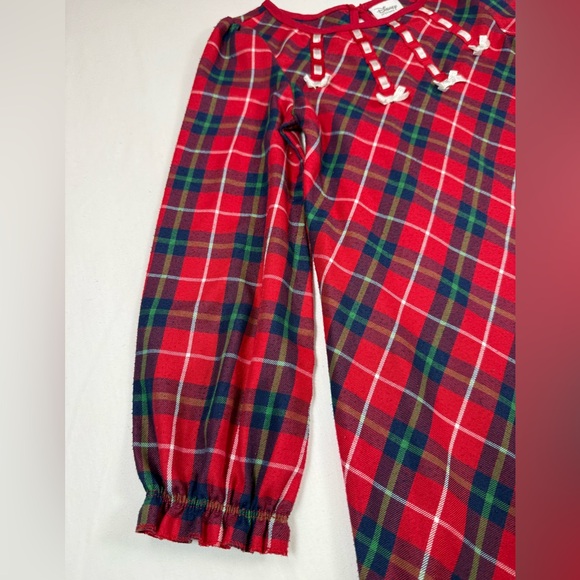 DISNEY‎ STORE Girls Plaid Mickey Minnie Ice Skating Christmas Nightgown 5-6 Cozy - Picture 7 of 12